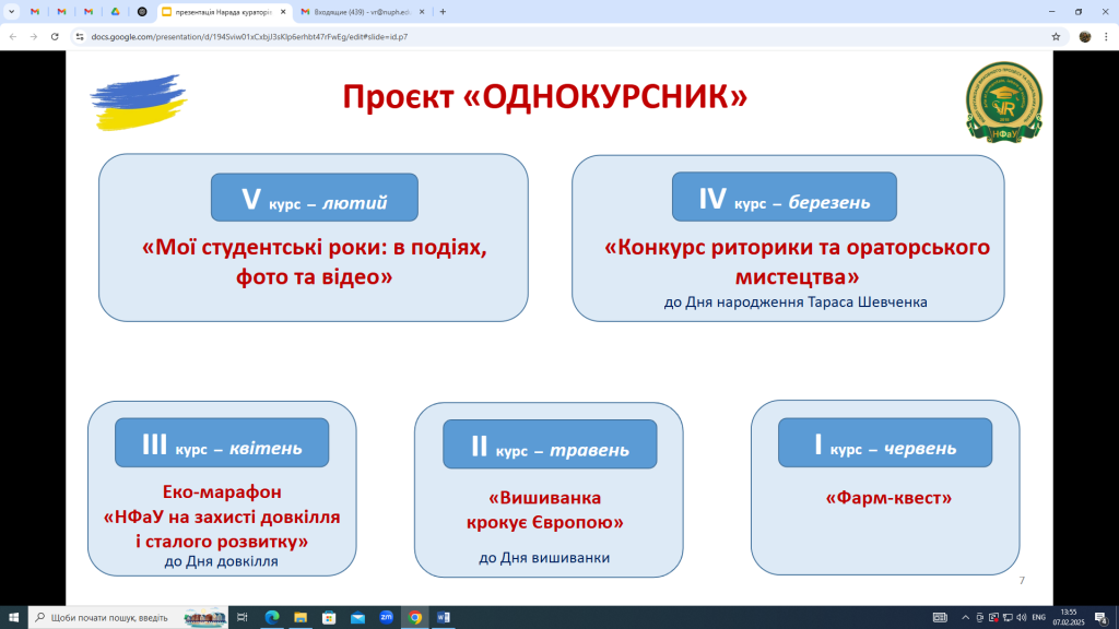 04 грудня, 16 січня та 06 лютого 2025 року відбулися щомісячні наради кураторів академічних груп