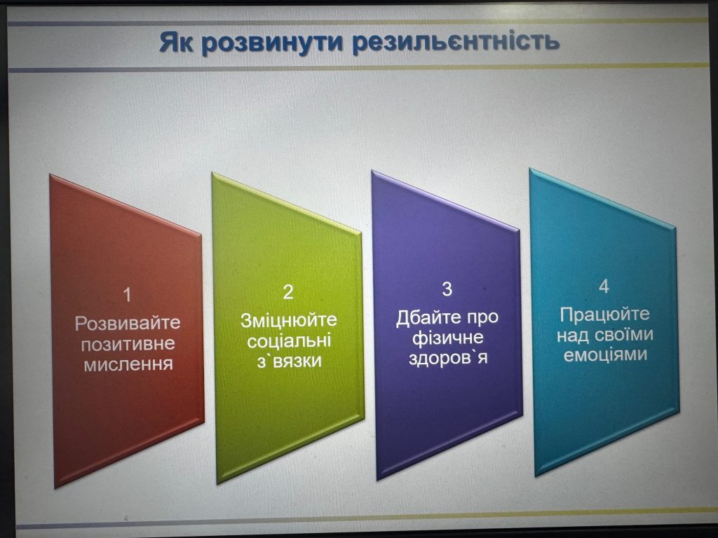 26 лютого 2025 року проведено тренінг  «Резильєнтність як особистісний ресурс»